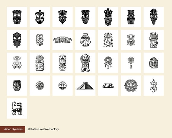 64 Aztec Symbols Tattoo Procreate Stamps Mayan Tattoo Procreate Stamps  Native Tattoo Procreate Stamps Tattoo Stencils Tattoo Artist - Etsy