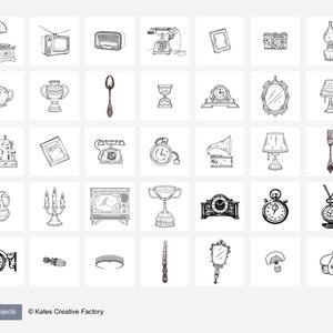 Vintage Object Procreate Stamps | Vintage Furniture Procreate Stamps