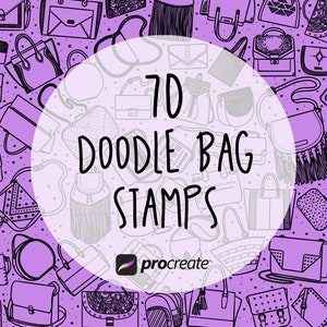 Tasche Doodle Procreate Stempel | Doodle Tasche Pinsel für Procreate | Procreate Stempel set | Kommerzielle Lizenz enthalten
