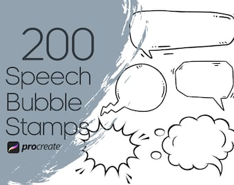 Speech Bubble Procreate Stamps | Procreate Comic Bubble | Procreate Manga Brushes | Procreate Anime Stamps | Commercial Licence Included