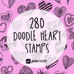 Heart Doodle Procreate Stamps | Heart Brushes for Procreate | Procreate Stamp Bundle | Commercial Licence Included