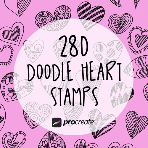 Heart Digital Stamps Procreate Stamp Brushes Love Etsy