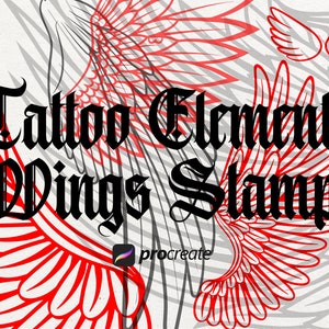 68 Wings Tattoo Procreate Stamps | Angel and Devil Bundle Stamps | Procreate Tattoo Brushes | Tattoo Stencils | Procreate Tattoo Stamps