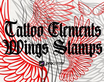 Timbres de procréation tatouage 68 ailes : lot Ange et diable (téléchargement numérique)