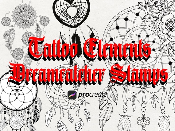 Dreamcatcher Tattoo Procreate Stamps: Tattoo Artist Brushes (Digital Download)