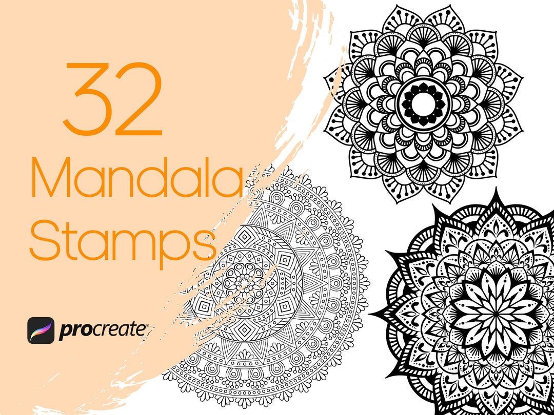 Mandala Procreate Stamps | Procreate Coloring Stamps | Mandala Tattoo ...