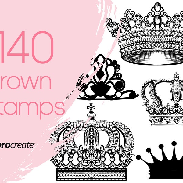 Crown Procreate Stamps | Tiara Procreate Stamps | Royal, Queen and King Procreate Stamps | Commercial Licence Included