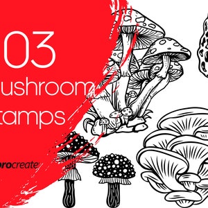 Mushroom Procreate Stamps | Fungus Procreate Stamps | Shiitake, Morel and Truffle Procreate Stamps | Commercial Licence Included