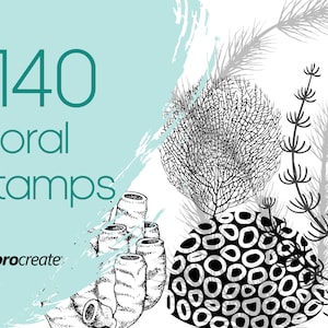 Coral Procreate Stamps | Underwater Procreate Stamps | Sea, Seaweed and Sea Plant Procreate Stamps | Commercial Licence Included