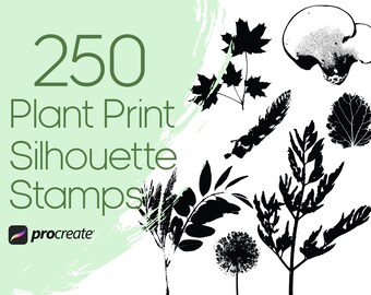 Plant Procreate Stamps | Leaf Procreate Stamps | Plant Print and Leaf Print Procreate Stamps | Commercial Licence Included