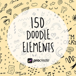 Doodle Element Procreate Stempel | Doodle Element Pinsel für Procreate | Procreate Stempel set | Kommerzielle Lizenz enthalten