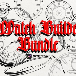 78 Watch Builder Tattoo Procreate Bundle | Procreate Tattoo Brushes | Procreate Tattoo Stencils | Tattoo Artist | Procreate Tattoo Stamps