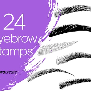 Eyebrows Procreate Stamps | Lashes Procreate Stamps | Makeup, Eye and Portrait Procreate Stamps | Commercial Licence Included
