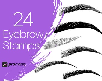 Eyebrows Procreate Stamps | Lashes Procreate Stamps | Makeup, Eye and Portrait Procreate Stamps | Commercial Licence Included