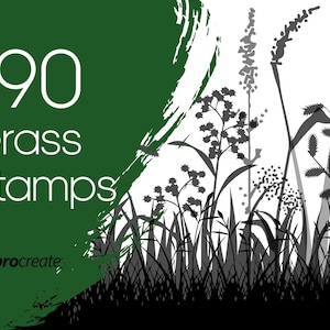 Grass Procreate Stamps | Wild Plant Procreate Stamps | Landscape, Bush and Nature Procreate Stamps | Commercial Licence Included