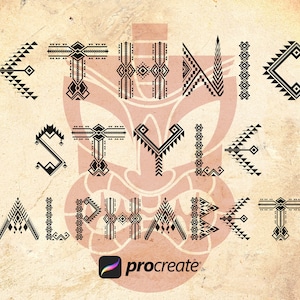 Ethnic Alphabet Procreate Stamps | Procreate Lettering | Procreate Traditional Alphabet Stamps | Commercial Licence Included