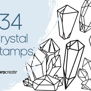 Crystal Procreate Stamps | Gem Procreate Stamps | Witchcraft, Gemstone and Mystical Procreate Stamps | Commercial Licence Included