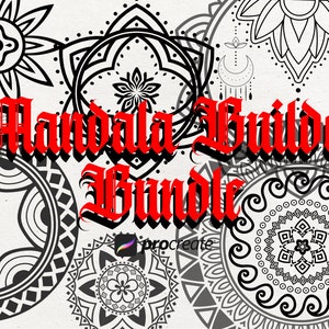 135 Mandala Tattoo Builder Procreate Bundle | Unlimited Mandala Pack | Henna Tattoo Stamps | Procreate Tattoo Brushes | Tattoo Stencil