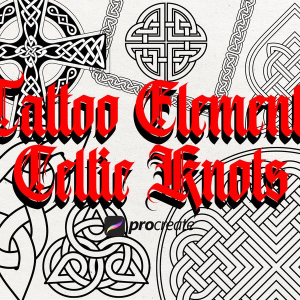 145 Celtic Knot Tattoo Procreate Stamps | Viking and Nordic Celtic Tattoo Procreate Stamps | Procreate Tattoo Stencils | Tattoo Artist