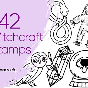 Hexerei Procreate Stempel | Mystische Procreate Stempel | Himmlische, Symbole und magische Procreate Stempel | Kommerzielle Lizenz enthalten