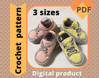 Crochet Baby Sneakers Pattern, DIY Booties (PDF Pattern)
