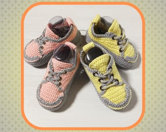 Sneakers baby girl, Crochet baby shoes, Stylish booties girls, Baby girl moccasins, Crib slipper, Baptism gift booties, Baby girl boots