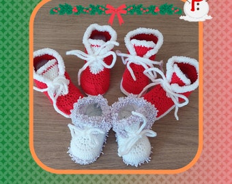 Christmas baby booties, Baby shoes gifts, Baby boots unisex,Baby booties crochet,Newborn outfit, Baby christmas gift, Baby booties 3-9months