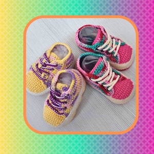 Crochet Baby Sneakers: Handmade Cotton Booties, Newborn Gift