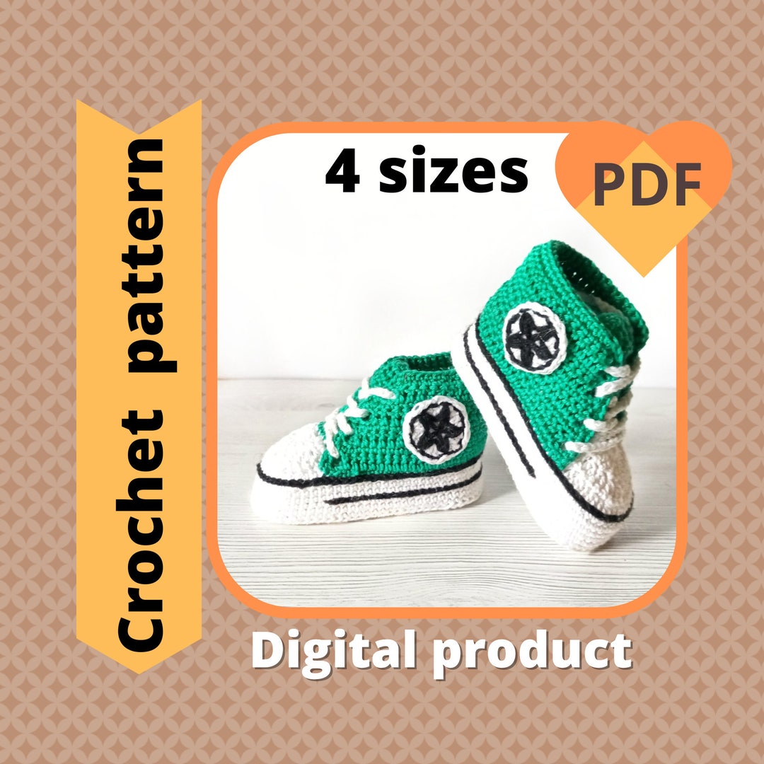 Crochet High Top Booties Pattern, Unisex Baby Sneakers (PDF Pattern) - Etsy