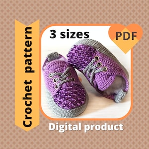 Crochet Baby Sneakers Pattern, Beaded Booties (PDF Pattern)