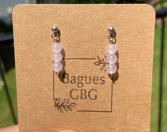 Short three stone earrings | stainless steel jewelry | delicate earrings