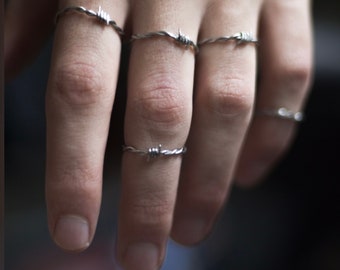 Barbed wire ring | Stainless Steel Braided Ring | Ring with barbed wire | Ring for everyone | Silver wire rings |