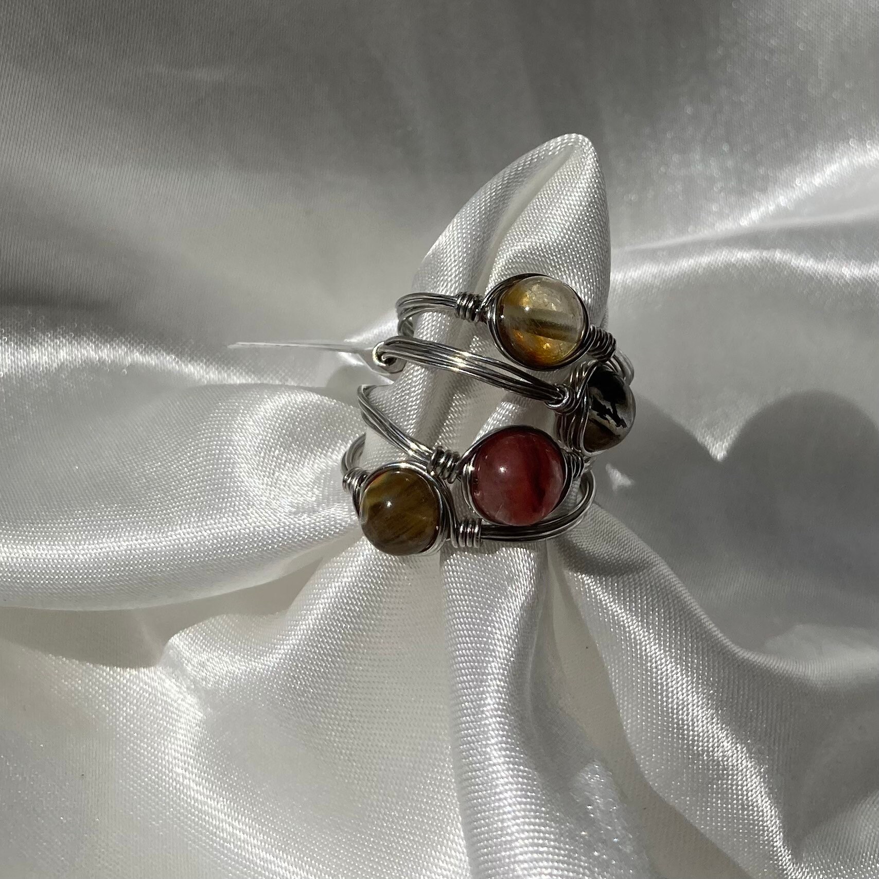 Bague Plaquée Or Taille 54 Avec Pierre Transparente Centrale - Bijou Occasion Doré