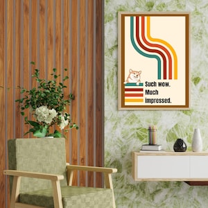 Doge Meme Wall Art – Retro Shiba Inu Meme Poster – Meme Wall Art Print – Vintage Dog Prints – Gamer Room Decor or Dorm Decor