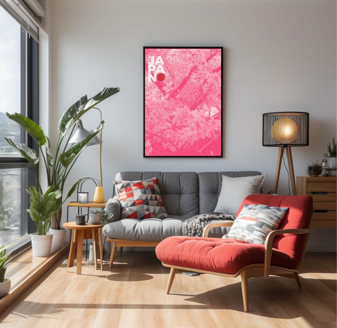 Japanese Cherry Blossom Print: Pink Sakura Tree Digital Art (PDF ...