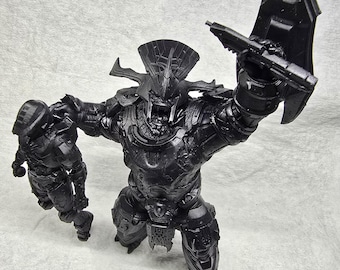 Op Halo geïnspireerde 3D-geprinte brute met Spartaans geassembleerd figuur