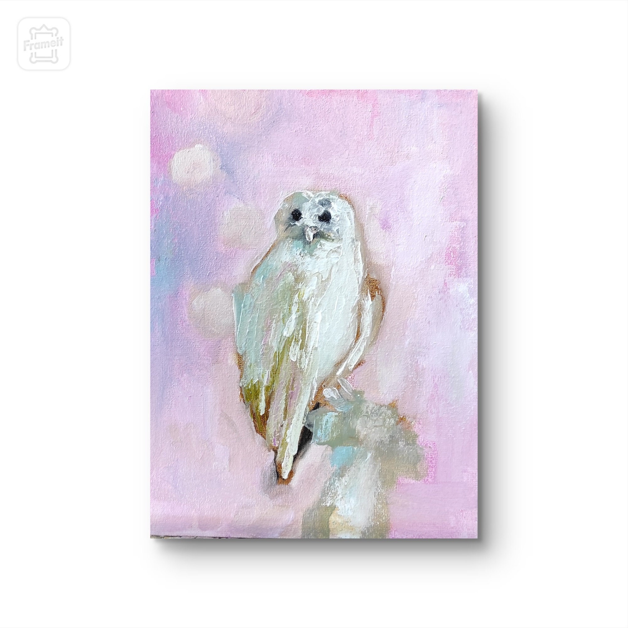 Owl Painting on Canvas Bird Portrait Original Art Animals Impasto Artwork Owl Wall Art Personalized 