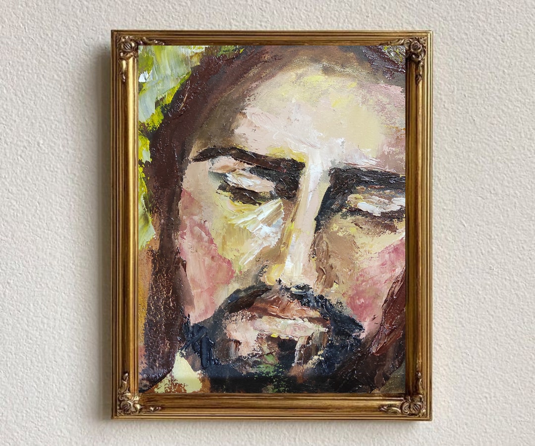 Jesus Painting Original Oil Painting Jesus Picture Holy Face Etsy