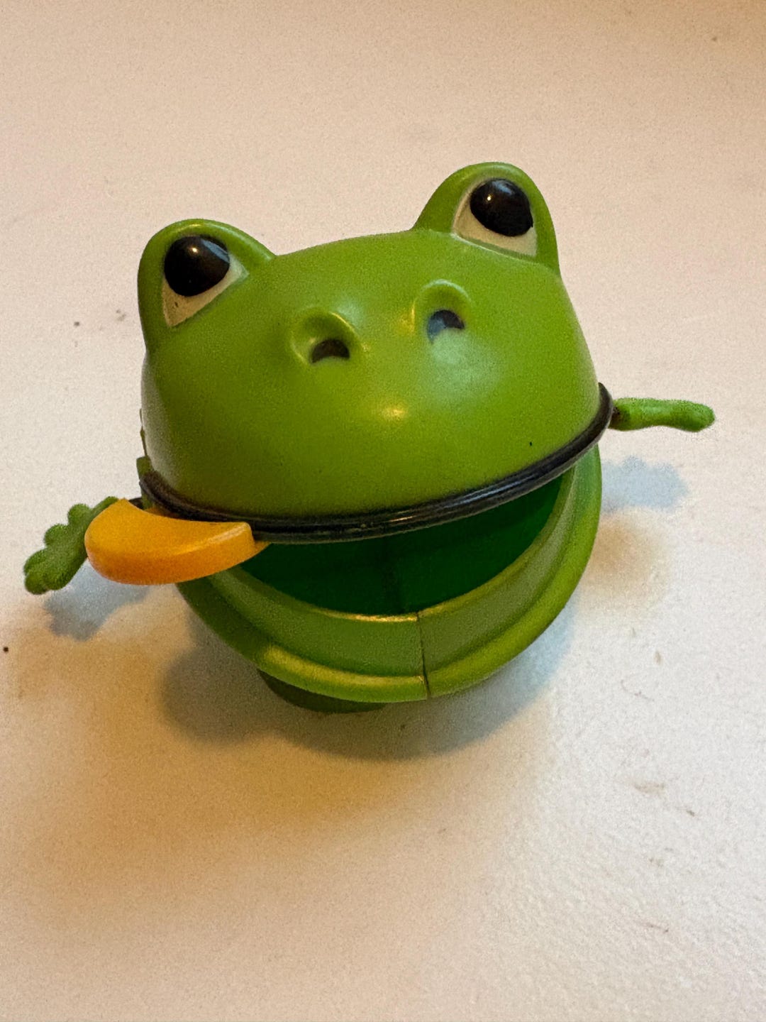 Toy Frog String Vintage Plastic Frog Toy With Pull String to Walk and Eat the Yellow ...