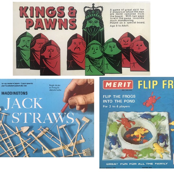 Vintage Games from 1970s - Choose from:  Kings & Pawns / Jack Straws / Flip Frog