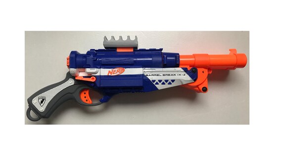 NERF Barrel Break IX-2 Blue & White Blaster - Etsy