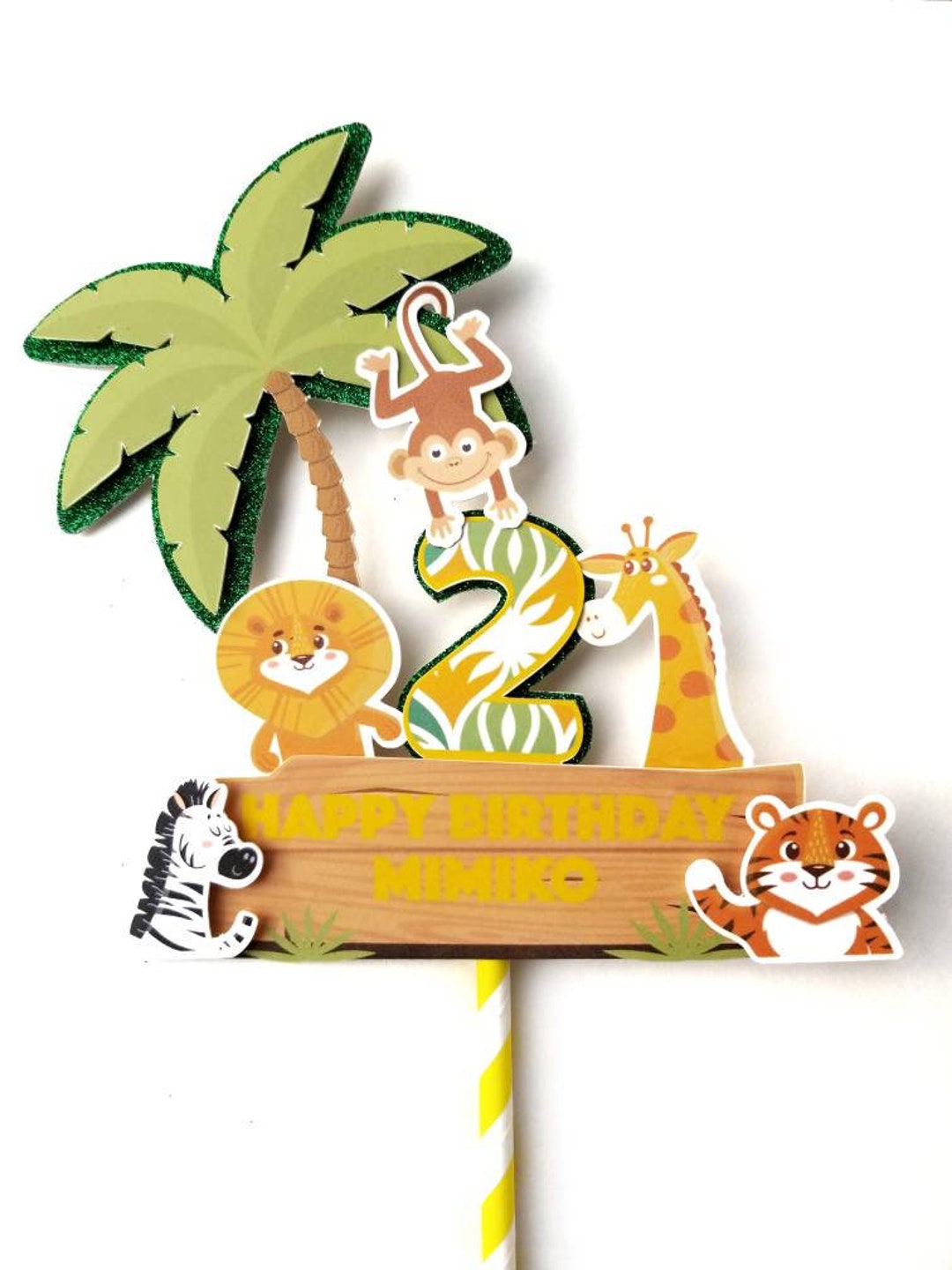 Jungle Custom Cake Topper Animal Birthday Party Safari photo