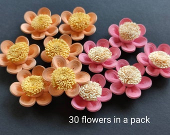 30 PCS Paper quilling flowers /quilling flowers lot / paper quilling flowers /quilling art/flowers embellishment/quilled cards