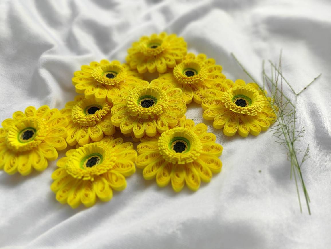 20PCS Paper Quilling Gerbera Flowers Lot/paper Quilling Etsy