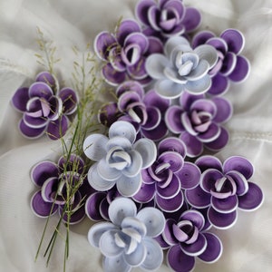 12 PCS Rose quilling di carta/lotto fiori quilling/fiori quilling di carta per realizzare cartoline/abbellimenti floreali/rose quilled/arte quilling