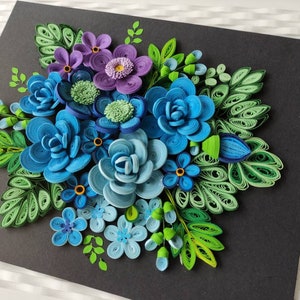Paper quilling wall art /Unframed /quilling wall hanging/Quilling wall art/3D Quilling wall décor/Paper quilling art/Unique Gift/Flowers image 1