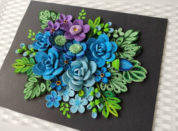 Paper Quilling Wall Art /unframed /quilling Wall Hanging/quilling Wall  Art/3d Quilling Wall Décor/paper Quilling Art/unique Gift/flowers 