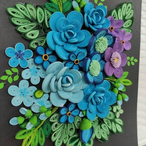Paper quilling wall art /Unframed /quilling wall hanging/Quilling wall art/3D Quilling wall décor/Paper quilling art/Unique Gift/Flowers image 8
