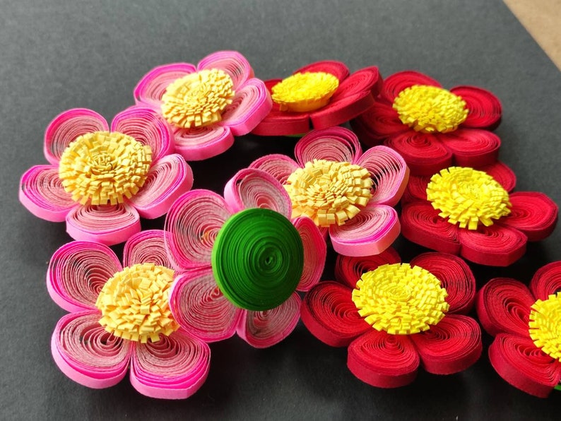 30 PCS Paper Quilling Flowers /quilling Flowers Lot / Paper Etsy