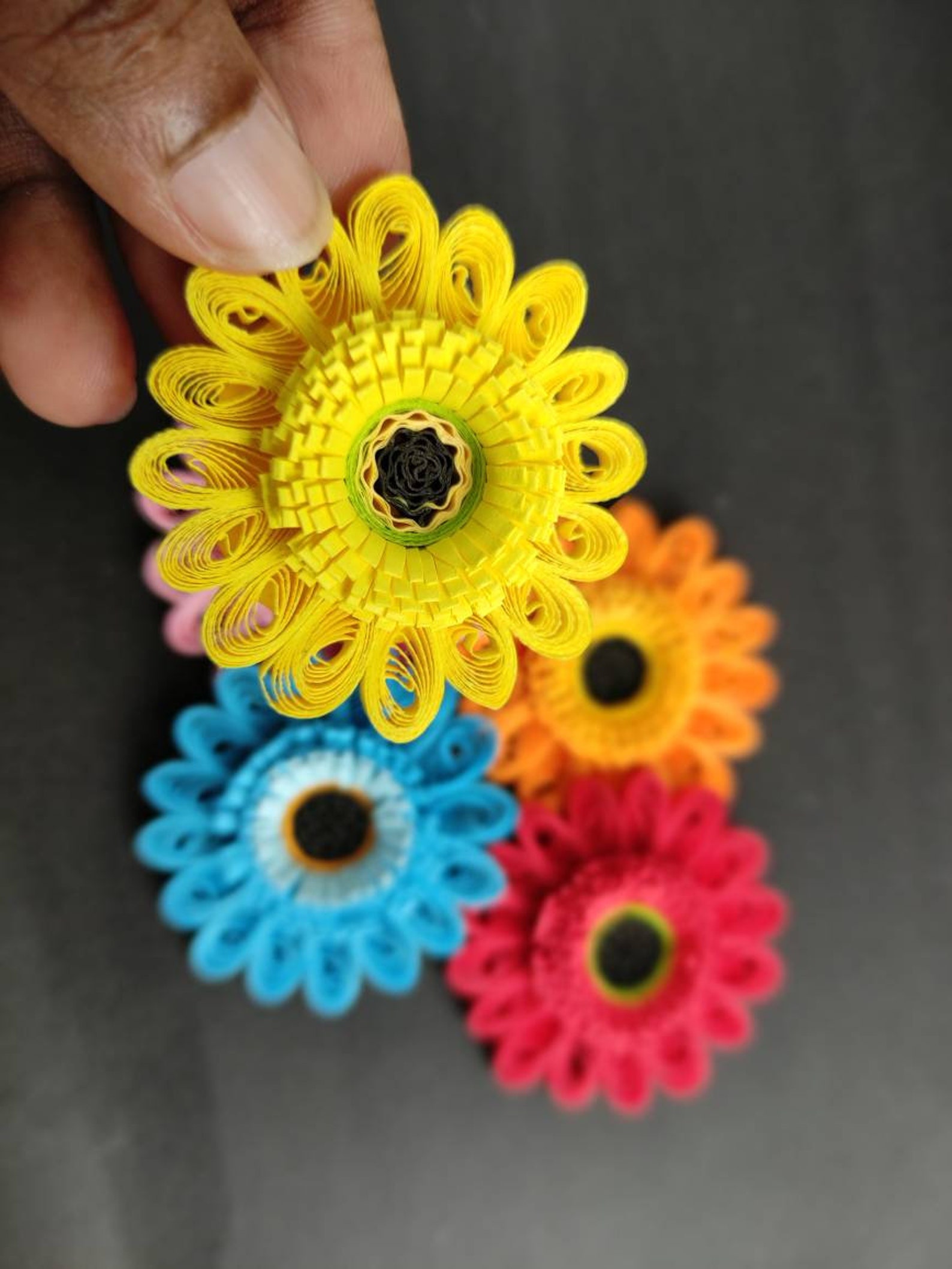 20PCS Paper Quilling Gerbera Flowers Lot/paper Quilling Etsy